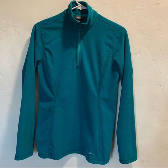 Eddie Bauer 1/4 Zip Long Sleeve Teal Fleece * Small - Picture 10 of 11